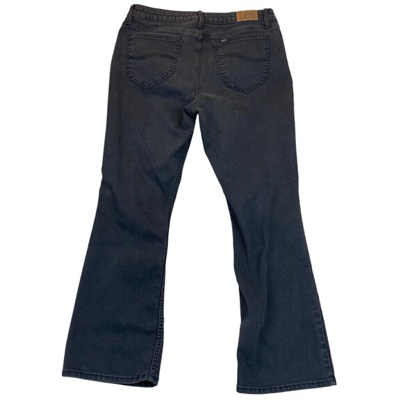Lee Women's Jeans Size 14P Regular Fit Bootcut Mid-Rise Black Denim Casual Y2K - Picture 2 of 13